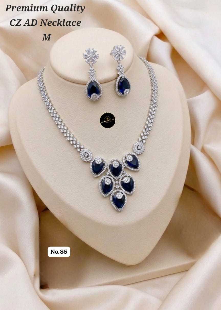 Ynf Brass KESH127 041 Womens Jewellery Wholesale AD Diamond Necklace Manufacturer - Jewellery Export