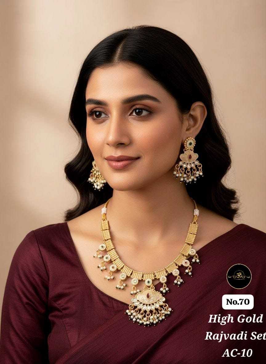 Ynf Brass RIN234 013 Womens Jewellery Wholesale Choker Necklaces Golden Necklace Set Manufacturer - Jewellery Export