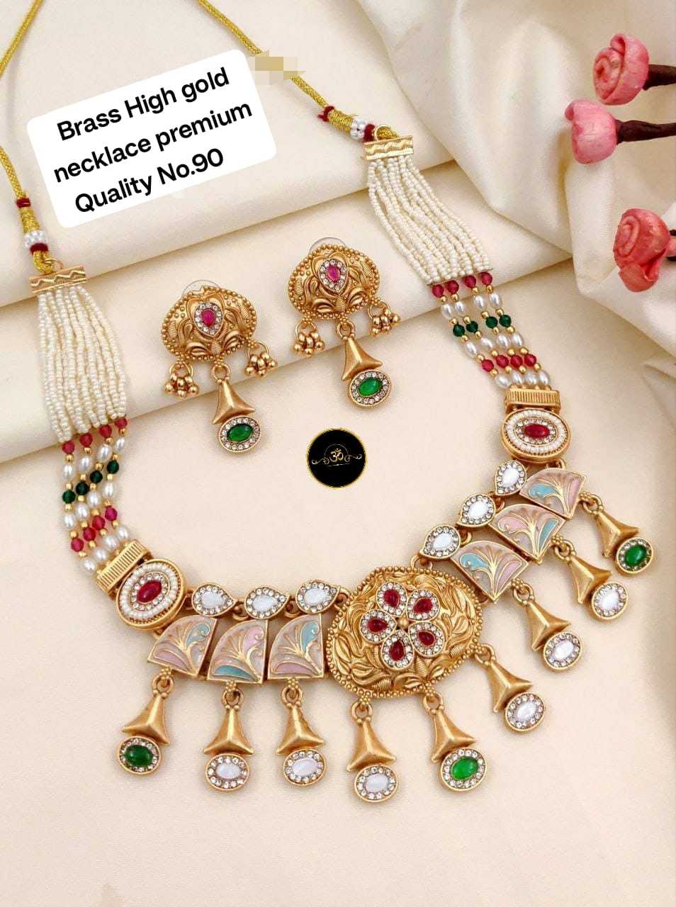 Ynf Brass RIN234 023 Womens Jewellery Wholesale Choker Necklaces Kundan Necklace Set Manufacturer - Jewellery Export