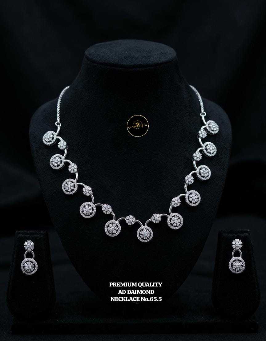 Ynf Brass Womens Jewellery Wholesale AD Diamond Necklace Manufacturer - Jewellery Export