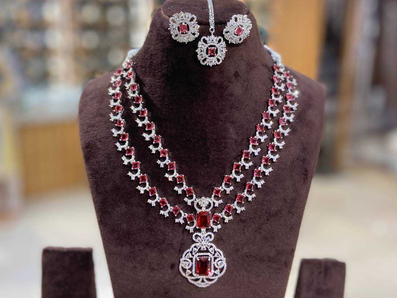 YNF BRASS KESH192 KAB28 WOMENS JEWELLERY WHOLESALE AD DIAMOND FASHION ARTIFICIAL DIAMOND NECKLACE MANUFACTURER