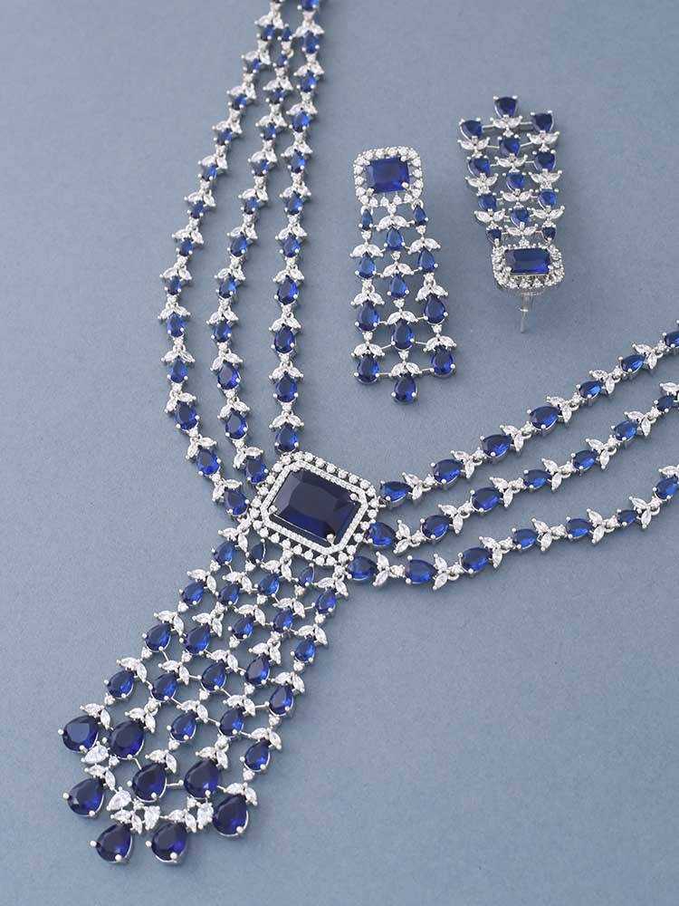 Ynf AD Diamond KESH192 Womens Jewellery Wholesale AD Diamond Necklace Necklaces Set Antique Necklaces Set Manufacturer - Jewellery Export