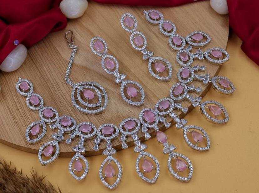 Ynf AD Diamond Womens Jewellery Wholesale AD Diamond Necklace Necklaces Set Antique Necklaces Set Manufacturer - Jewellery Export