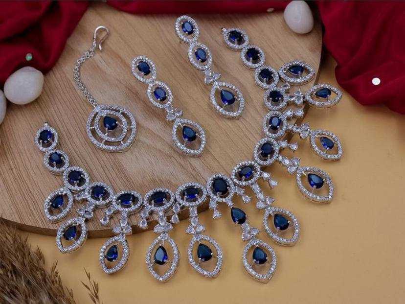 Ynf AD Diamond Womens Jewellery Wholesale AD Diamond Necklace Necklaces Set Antique Necklaces Set Manufacturer - Jewellery Export