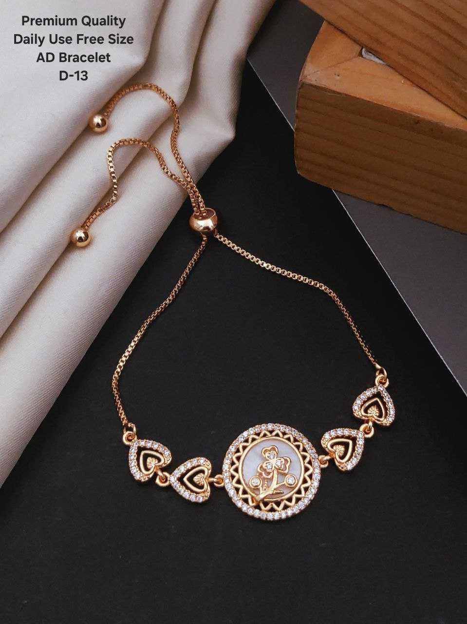 Ynf Brass KESH193 Womens Jewellery Wholesale AD Diamond Bracelet Brass Gold Bangles Golden Bracelet Manufacturer - Jewellery Export