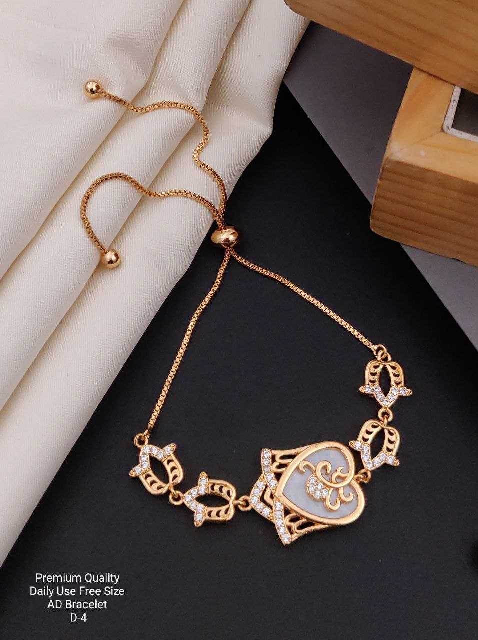 Ynf Brass KESH193 Womens Jewellery Wholesale AD Diamond Bracelet Brass Gold Bangles Golden Bracelet Manufacturer - Jewellery Export