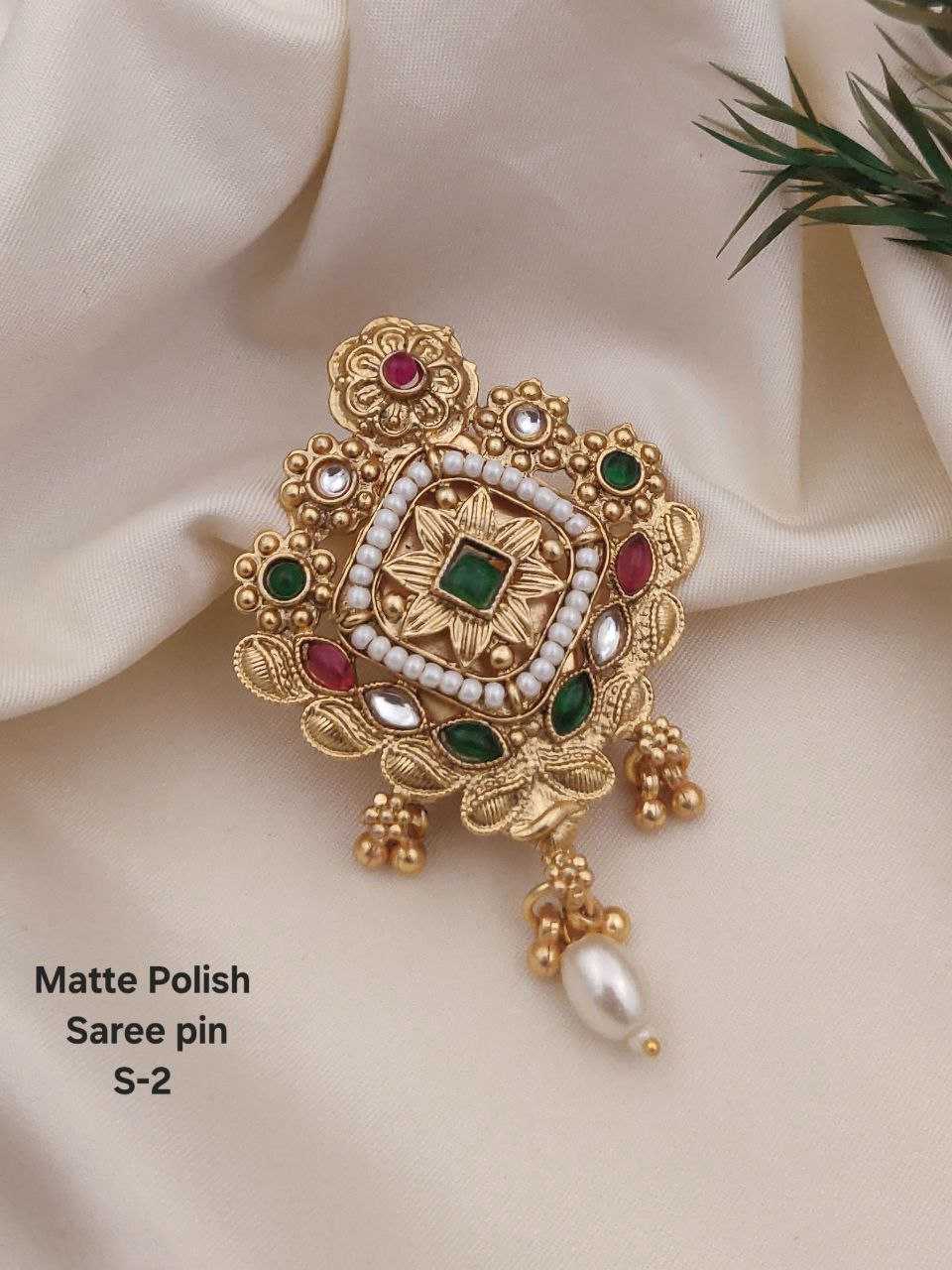 Ynf Brass KESH193 Womens Jewellery Wholesale Antique Saree Pins Silver Saree Pin Manufacturer - Jewellery Export