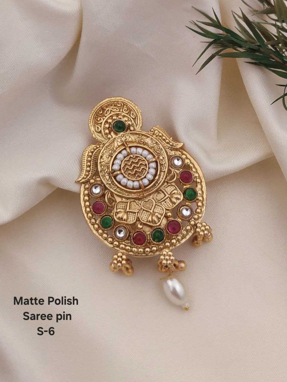 Ynf Brass KESH193 Womens Jewellery Wholesale Antique Saree Pins Silver Saree Pin Manufacturer - Jewellery Export