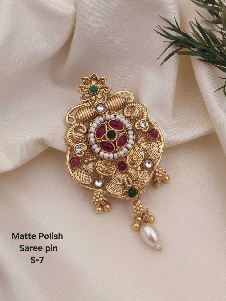 Ynf Brass KESH193 Womens Jewellery Wholesale Antique Saree Pins Silver Saree Pin Manufacturer - Jewellery Export