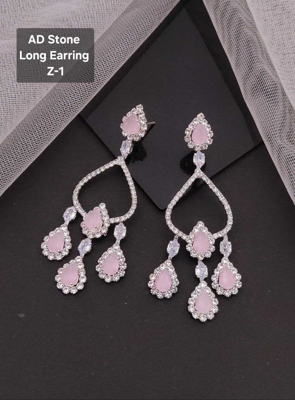 Ynf Brass KESH193 Womens Jewellery Wholesale Fancy Earrings AD Diamond Earring Long Earrings Manufacturer - Jewellery Export