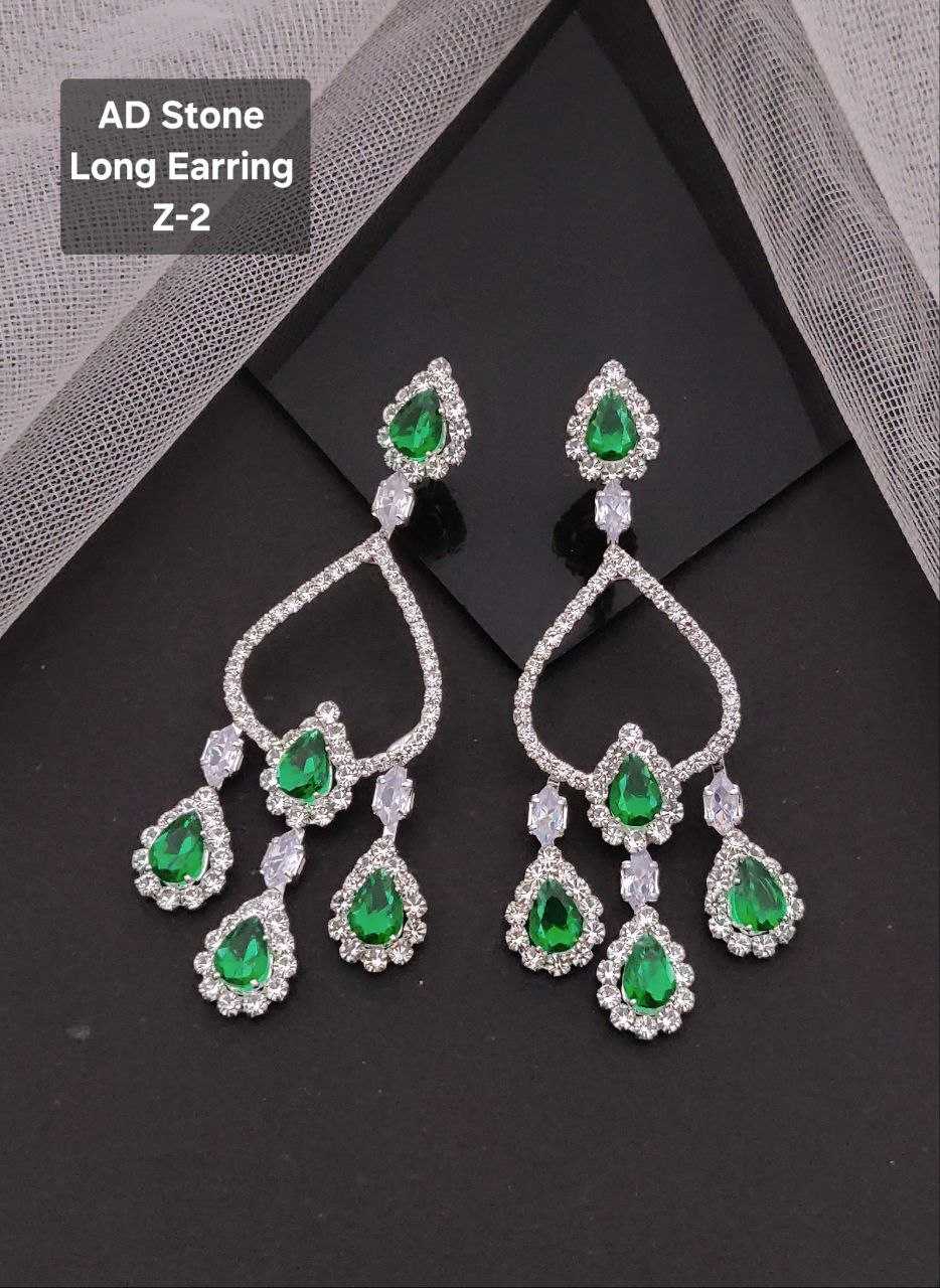 Ynf Brass KESH193 Womens Jewellery Wholesale Fancy Earrings AD Diamond Earring Long Earrings Manufacturer - Jewellery Export