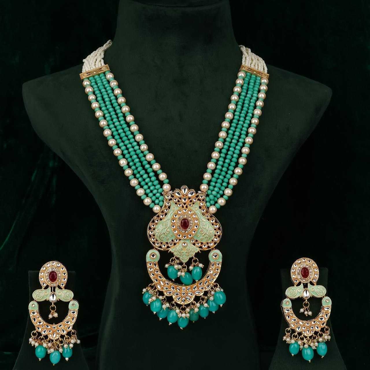 Ynf Brass Womens Jewellery Wholesale Long Sets Kundan Pendant Sets Alloy Necklaces Manufacturer - Jewellery Export