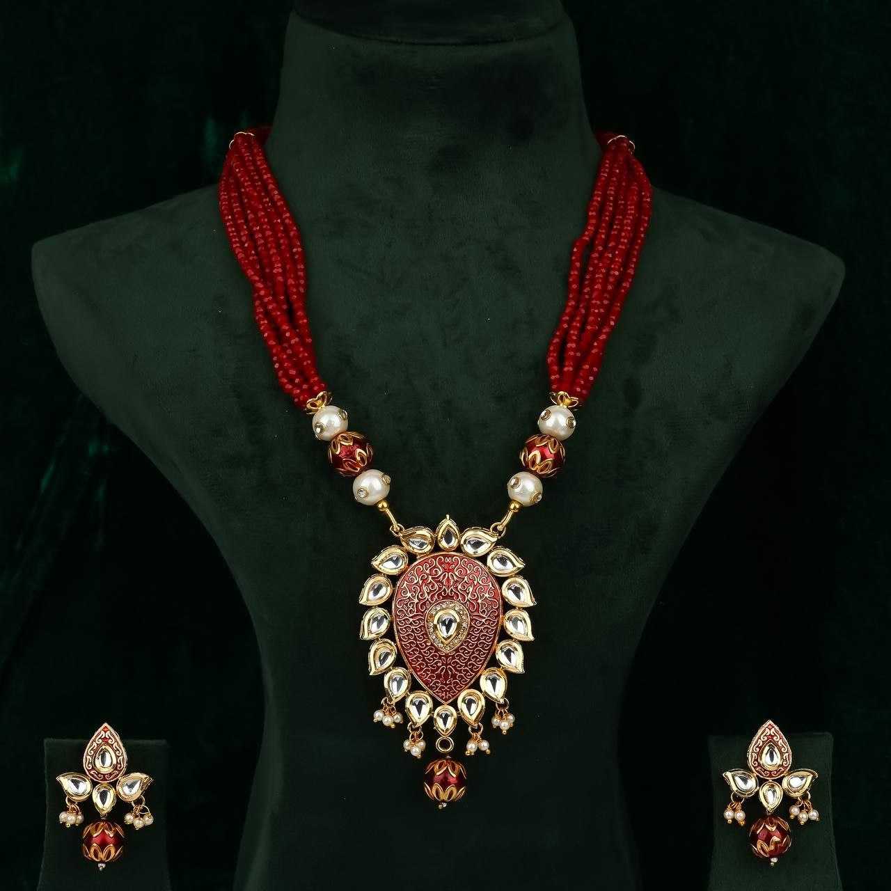 Ynf Brass Womens Jewellery Wholesale Long Sets Kundan Pendant Sets Alloy Necklaces Manufacturer - Jewellery Export