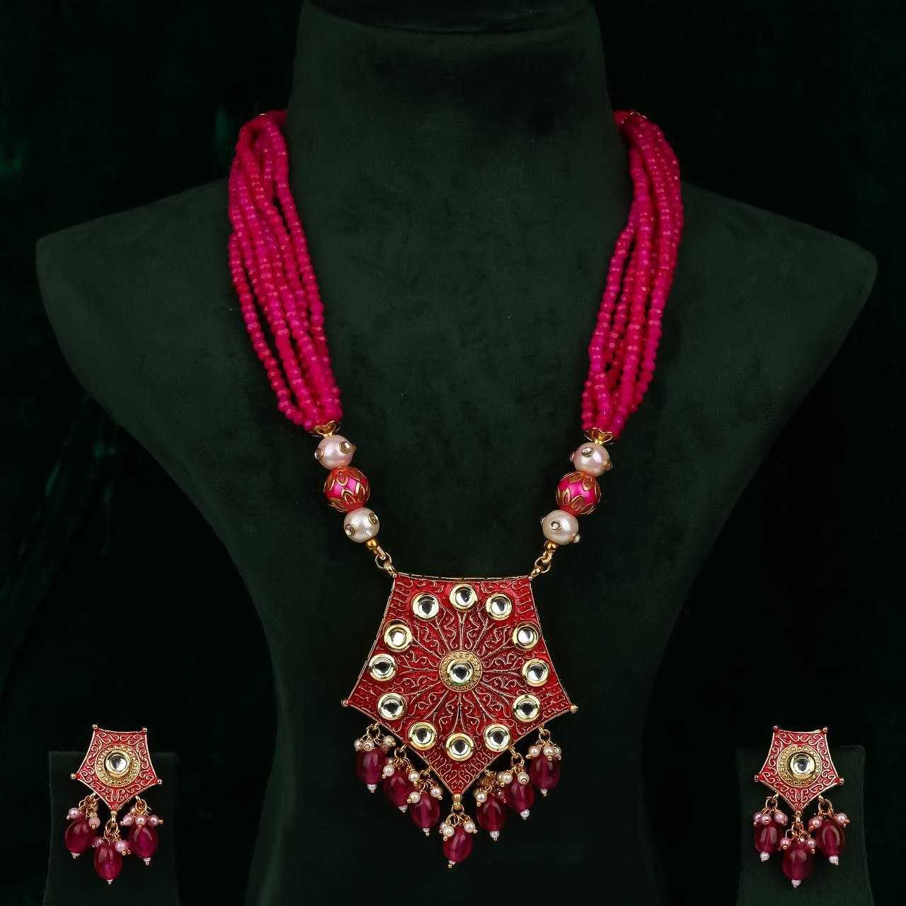 Ynf Brass Womens Jewellery Wholesale Long Sets Kundan Pendant Sets Alloy Necklaces Manufacturer - Jewellery Export