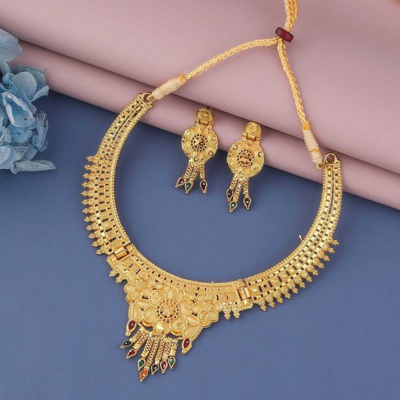 Ynf Brass Womens Jewellery Wholesale Necklaces Set Antique Necklaces Set Golden Necklace Set Manufacturer - Jewellery Export