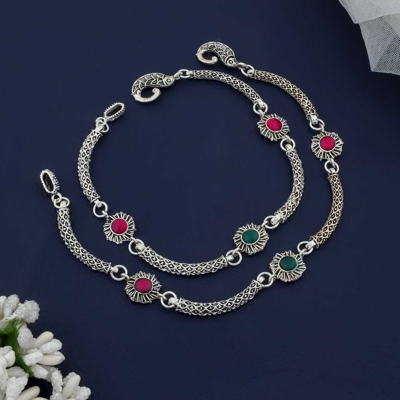 Ynf Fancy Womens Jewellery Wholesale AD Fancy Payal Silver Payal Silver Plated Jewelry Manufacturer - Jewellery Export