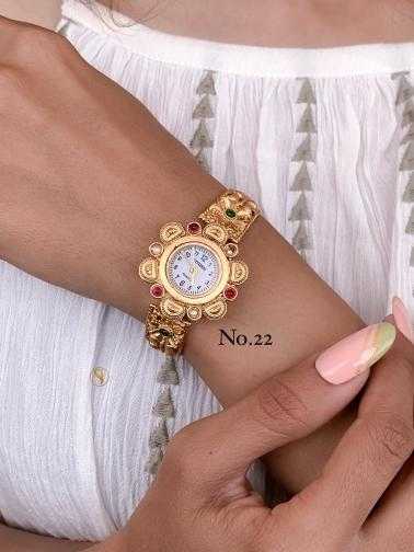 Ynf Gold Plated KESH476 Womens Jewellery Wholesale Traditional Watches Fancy Designer Watches Fashion Wrist Watches Manufacturer - Jewellery Export