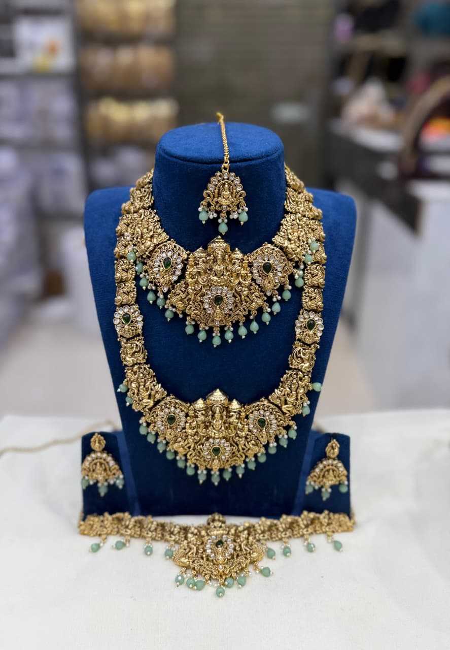 Ynf Brass KESH494 06 Womens Jewellery Wholesale Long Sets Bridal Jewelry Sets Artificial Bridal Jewelry Manufacturer - Jewellery Export