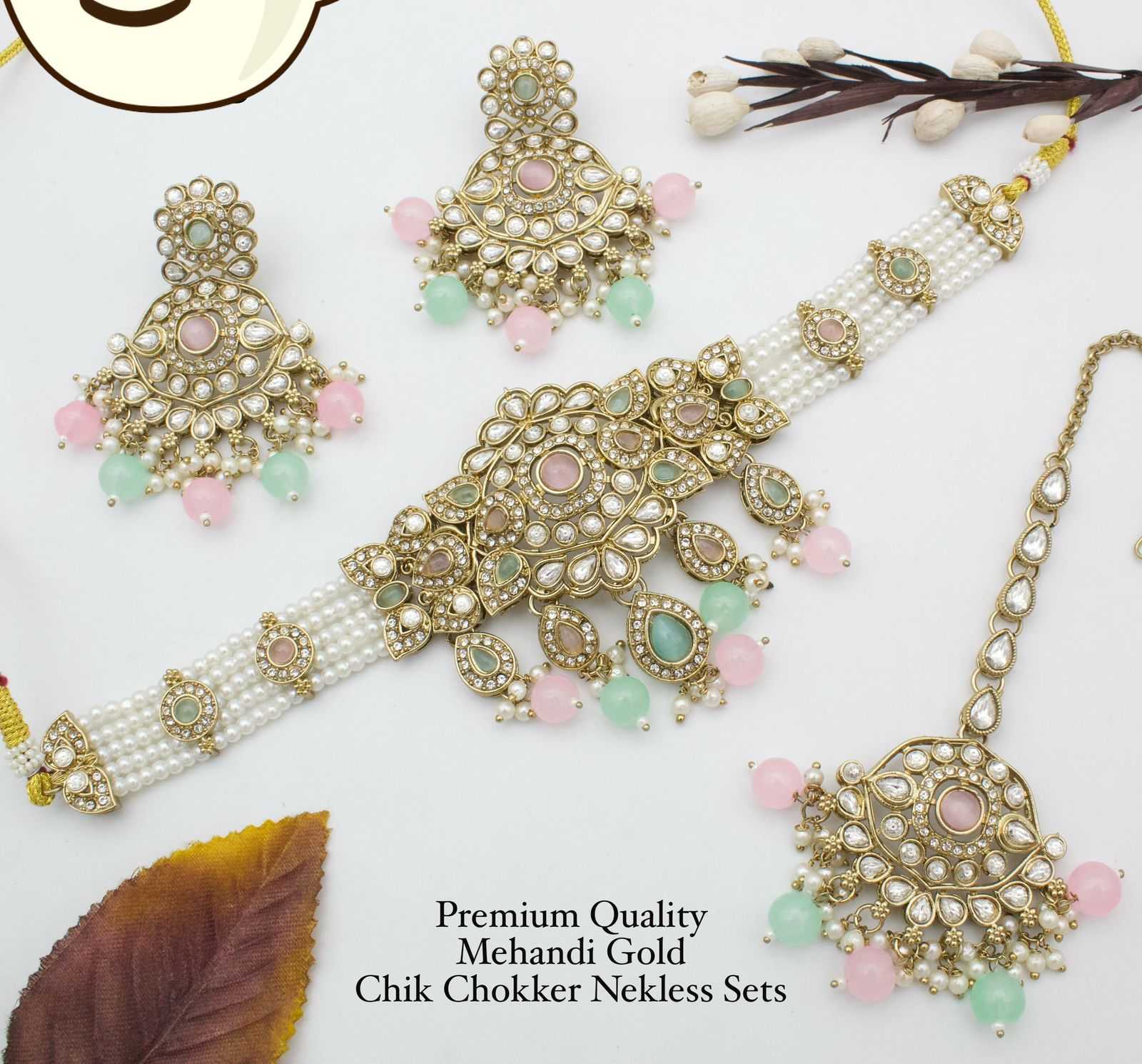 Ynf Brass KESH494 09 Womens Jewellery Wholesale Choker Necklaces Bridal Jewelry Sets Artificial Bridal Jewelry Manufacturer - Jewellery Export