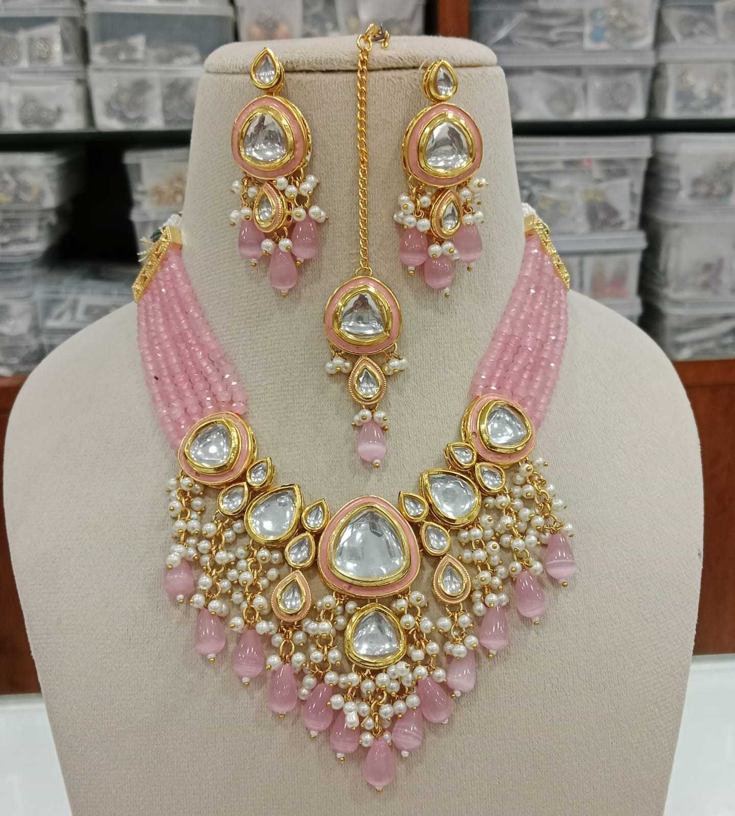 Ynf Brass KESH494 15 Womens Jewellery Wholesale Necklaces Set Bridal Jewelry Sets Artificial Bridal Jewelry Manufacturer - Jewellery Export