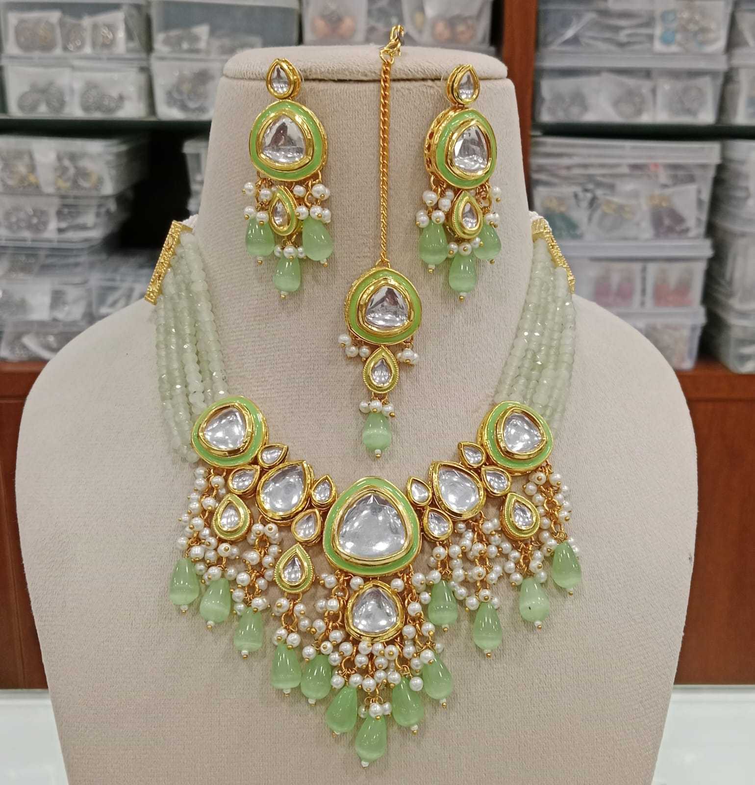 Ynf Brass KESH494 15 Womens Jewellery Wholesale Necklaces Set Bridal Jewelry Sets Artificial Bridal Jewelry Manufacturer - Jewellery Export