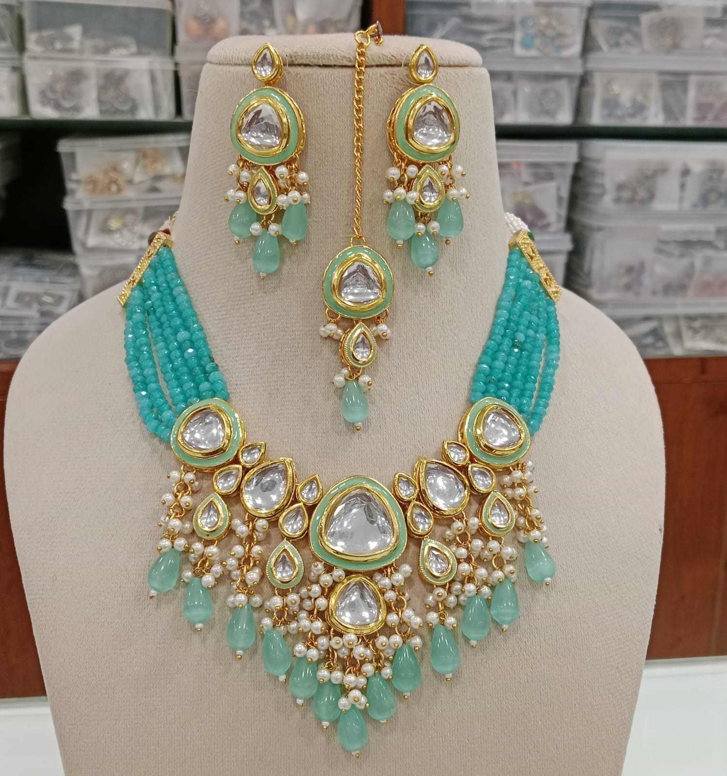 Ynf Brass KESH494 15 Womens Jewellery Wholesale Necklaces Set Bridal Jewelry Sets Artificial Bridal Jewelry Manufacturer - Jewellery Export