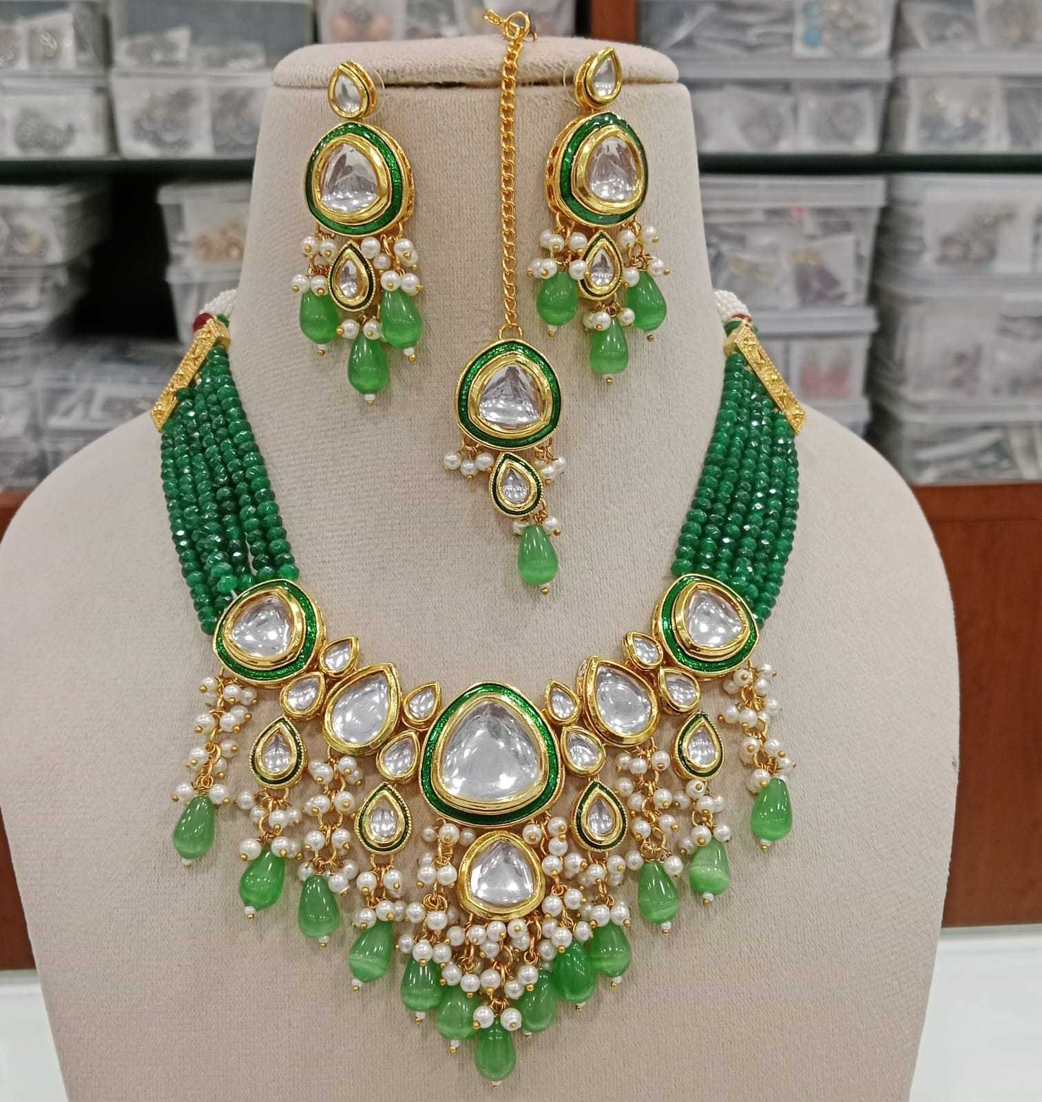 Ynf Brass KESH494 15 Womens Jewellery Wholesale Necklaces Set Bridal Jewelry Sets Artificial Bridal Jewelry Manufacturer - Jewellery Export