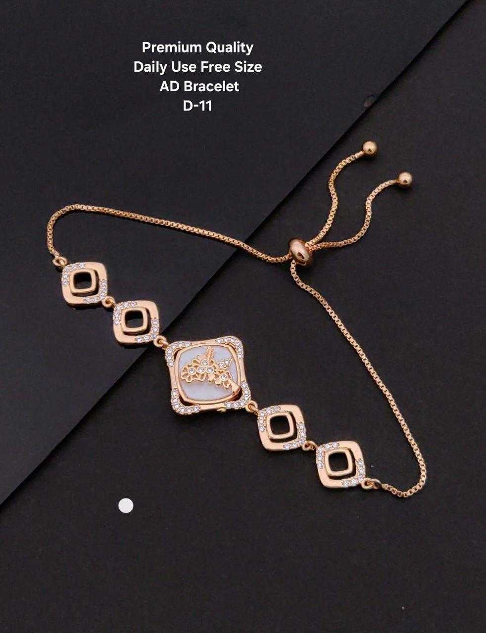 Ynf Fancy Womens Jewellery Wholesale AD Diamond Bracelet Golden Bracelet Gold Plated Jewelry Manufacturer - Jewellery Export