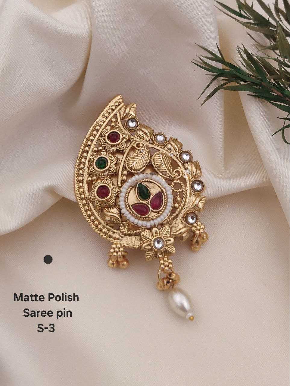 Ynf Brass KESH193 Womens Jewellery Wholesale Antique Saree Pins Manufacturer - Jewellery Export