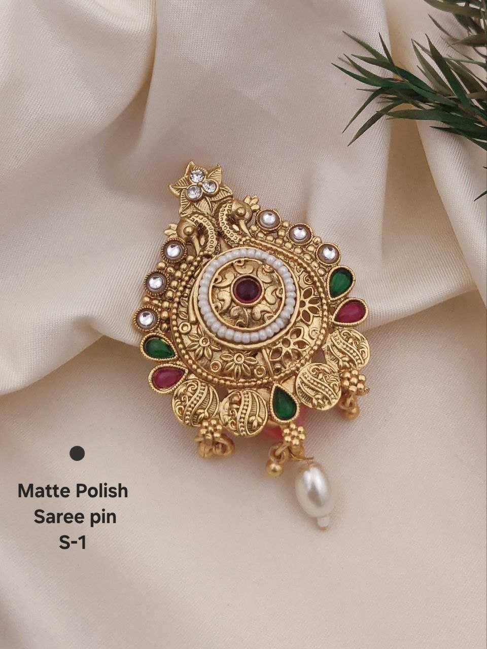 Ynf Brass KESH193 Womens Jewellery Wholesale Antique Saree Pins Manufacturer - Jewellery Export