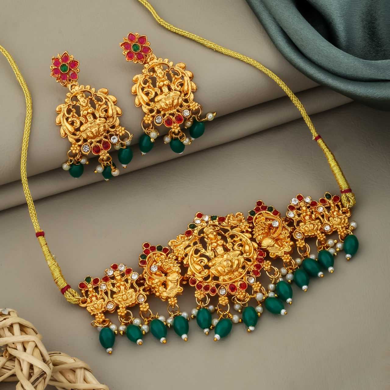 Ynf Brass KESH191 Womens Jewellery Wholesale Choker Necklaces Temple Jewelry Manufacturer - Jewellery Export