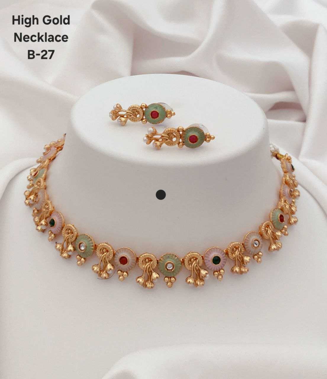 Ynf Brass Womens Jewellery Wholesale Choker Necklaces Necklaces Set Golden Necklace Set Manufacturer - Jewellery Export