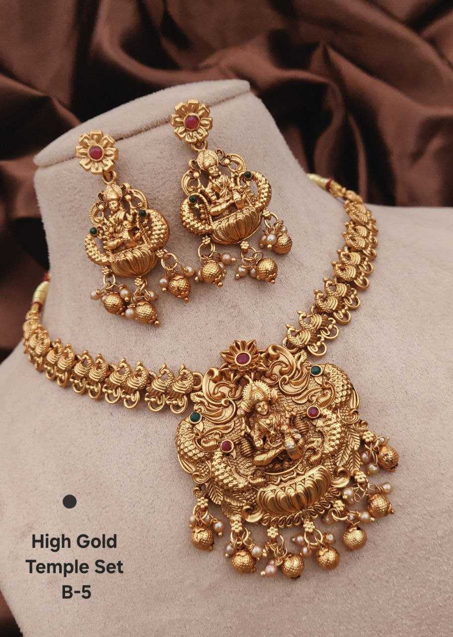 Ynf Brass Womens Jewellery Wholesale Golden Necklace Set Fashion Necklace Temple Jewelry Manufacturer - Jewellery Export