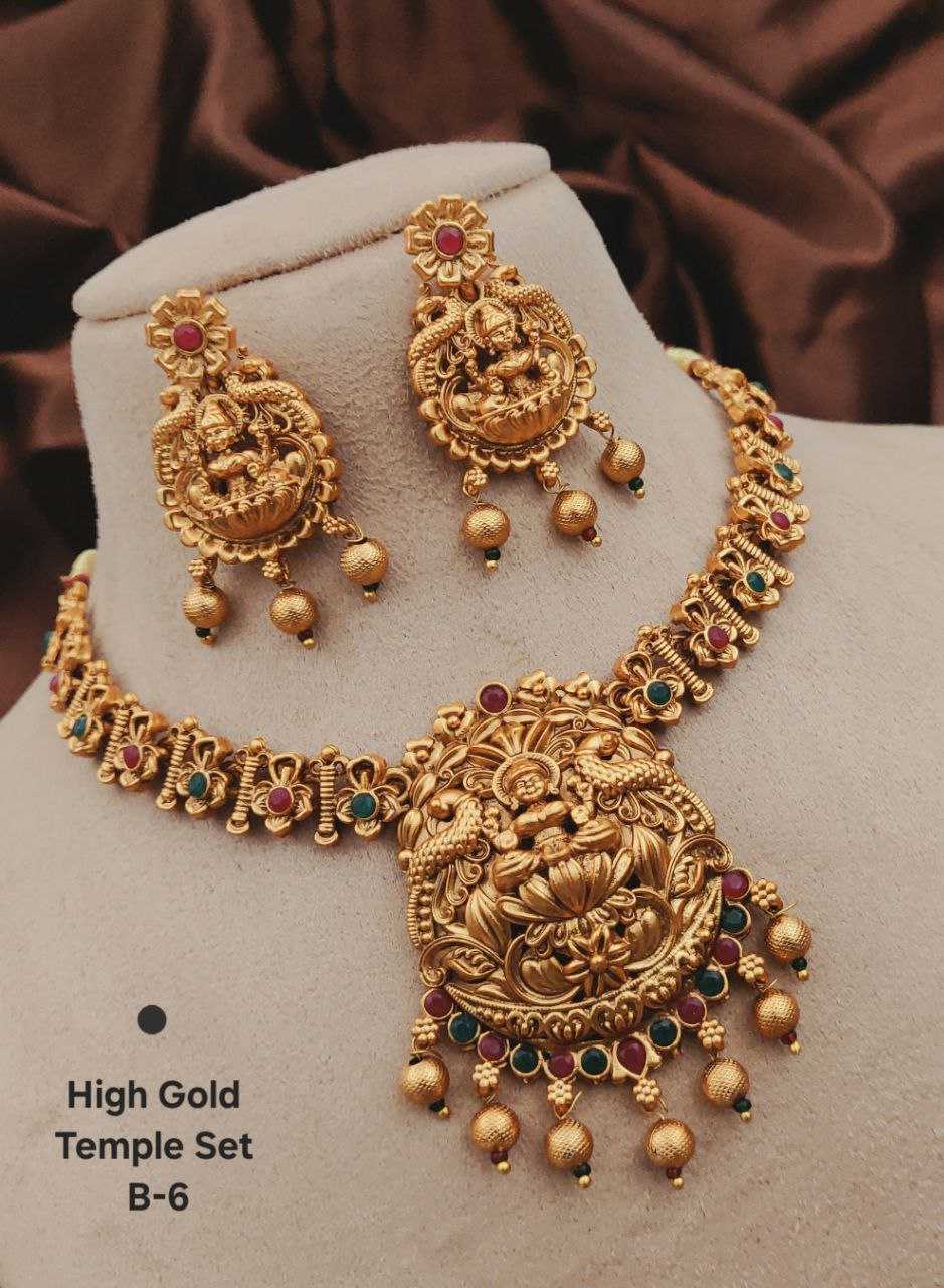 Ynf Brass Womens Jewellery Wholesale Golden Necklace Set Fashion Necklace Temple Jewelry Manufacturer - Jewellery Export