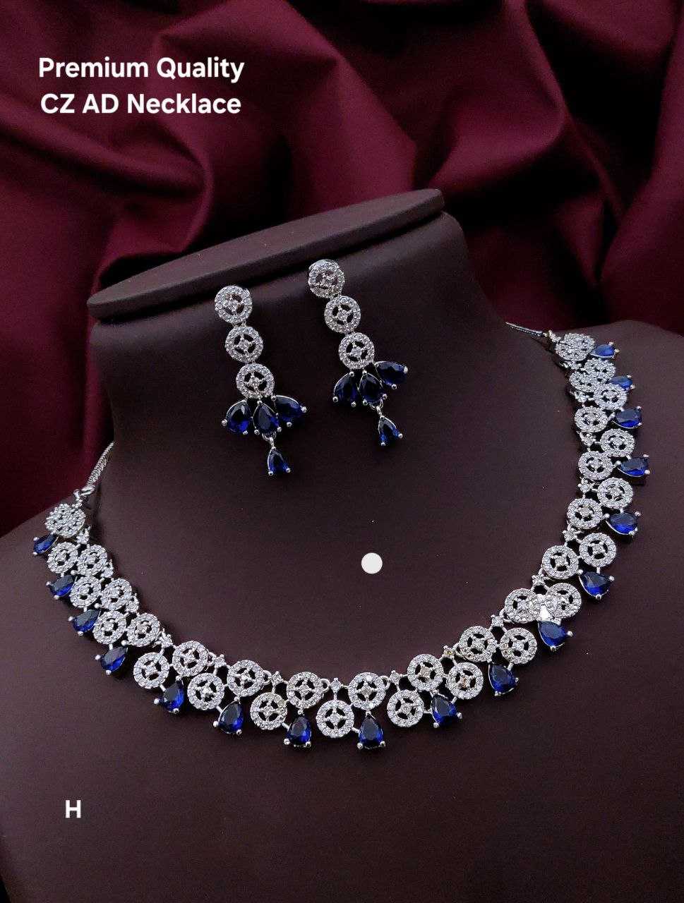 Ynf Brass KESH193 1 Womens Jewellery Wholesale AD Diamond Necklace AD Diamond Earring Necklaces Set Manufacturer - Jewellery Export