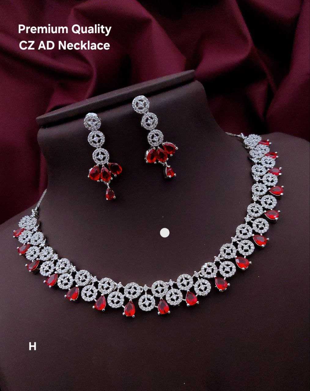 Ynf Brass KESH193 1 Womens Jewellery Wholesale AD Diamond Necklace AD Diamond Earring Necklaces Set Manufacturer - Jewellery Export