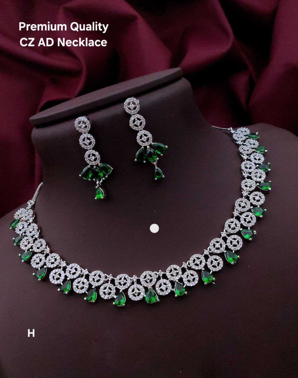 Ynf Brass KESH193 1 Womens Jewellery Wholesale AD Diamond Necklace AD Diamond Earring Necklaces Set Manufacturer - Jewellery Export