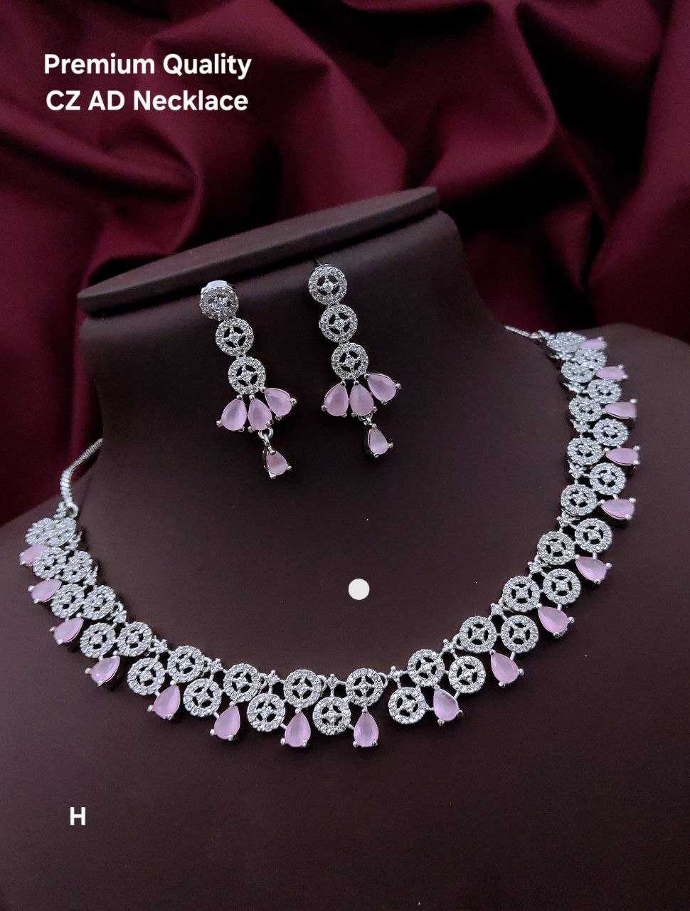 Ynf Brass KESH193 1 Womens Jewellery Wholesale AD Diamond Necklace AD Diamond Earring Necklaces Set Manufacturer - Jewellery Export