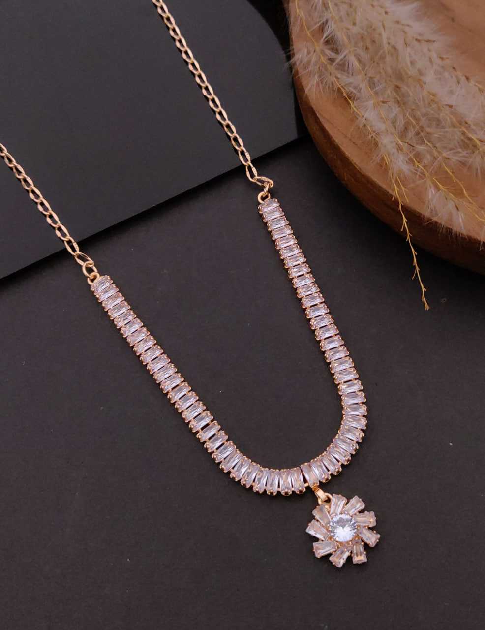 Ynf Alloy KESH191 127 Womens Jewellery Festive Collections Wholesale AD Diamond Necklace Necklaces Set Fashion Necklace Manufacturer - Jewellery Export