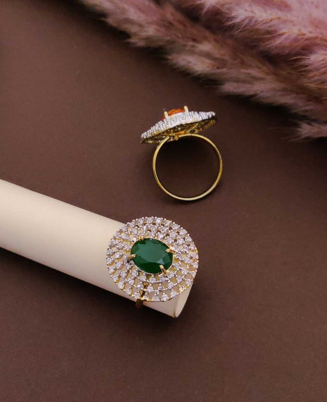 Ynf Brass KESH191 128 Womens Jewellery Festive Collections Wholesale AD Diamond Rings Finger Rings Party Wear Jewelry Manufacturer - Jewellery Export