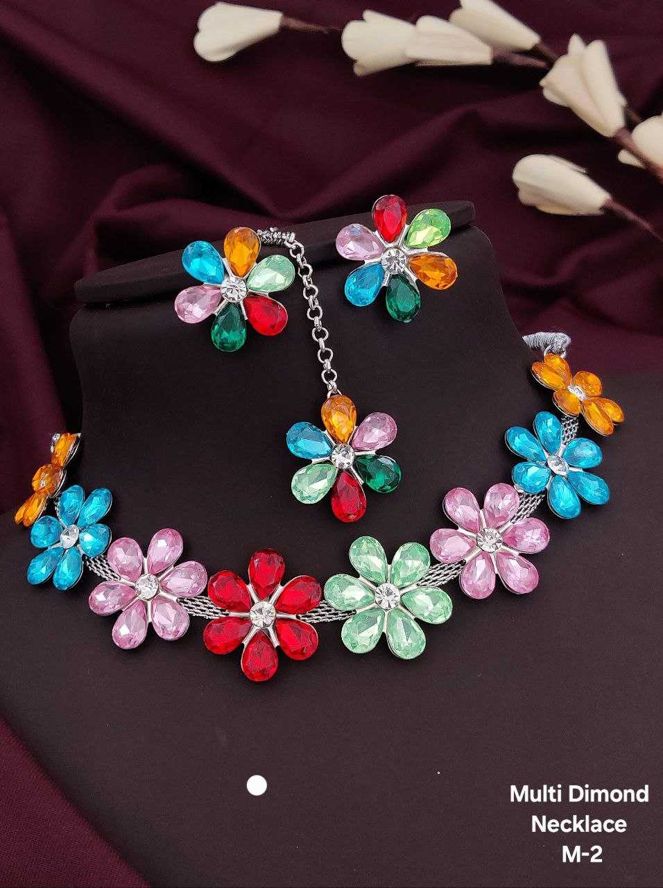 Ynf Brass KESH193 NECKLACE Womens Jewellery Wholesale Necklaces Set Traditional Jewelry Earrings With Stones Manufacturer - Jewellery Export