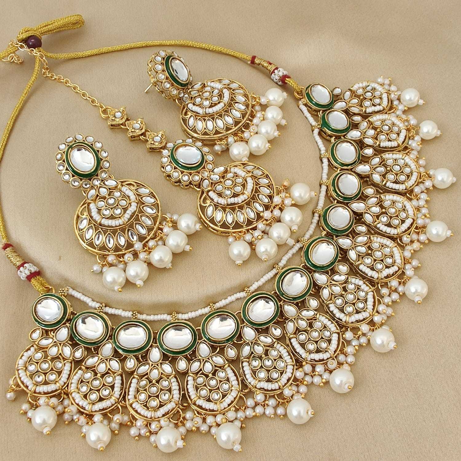 Ynf Fancy KESH494 1 Womens Jewellery Wholesale Necklaces Set Rajwadi Necklaces Set Bridal Jewelry Sets Manufacturer - Jewellery Export