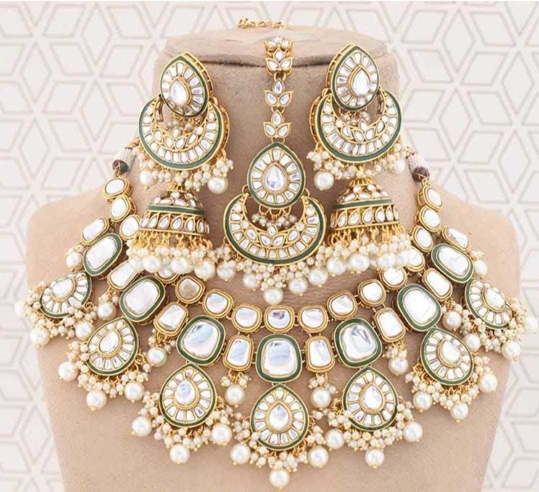 Ynf Brass KESH494 1 Womens Jewellery Wholesale Kundan Necklace Set Bridal Jewelry Sets Traditional Jewelry Manufacturer - Jewellery Export