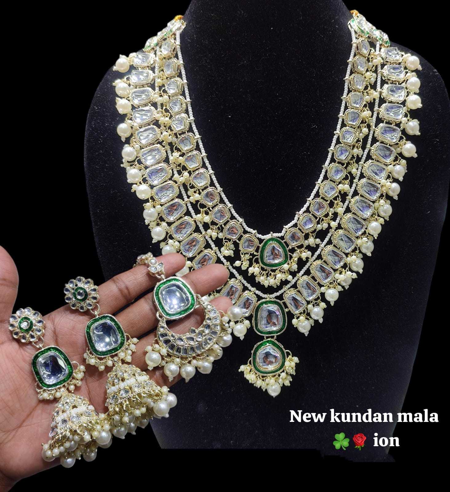 Ynf Brass KESH494 1 Womens Jewellery Wholesale Kundan Necklace Set Golden Necklace Set Traditional Jewelry Manufacturer - Jewellery Export