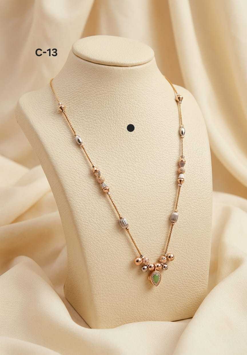 Ynf Alloy KESH193 209 Womens Jewellery Festive Collections Wholesale Chain Pendant Set Golden Necklace Set Silver Plated Jewelry Manufacturer - Jewellery Export