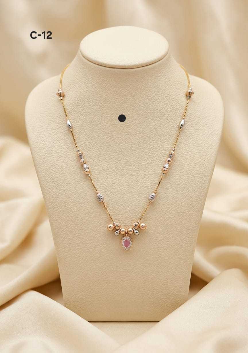 Ynf Alloy KESH193 209 Womens Jewellery Festive Collections Wholesale Chain Pendant Set Golden Necklace Set Silver Plated Jewelry Manufacturer - Jewellery Export