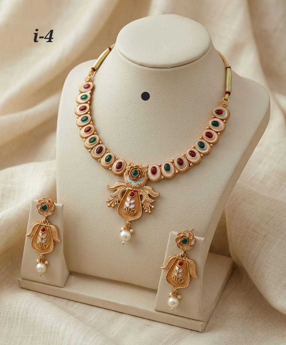 Ynf Alloy KESH193 230 Womens Jewellery Wholesale Necklaces Set Bridal Jewelry Sets Stone Studded Jewelry Manufacturer - Jewellery Export