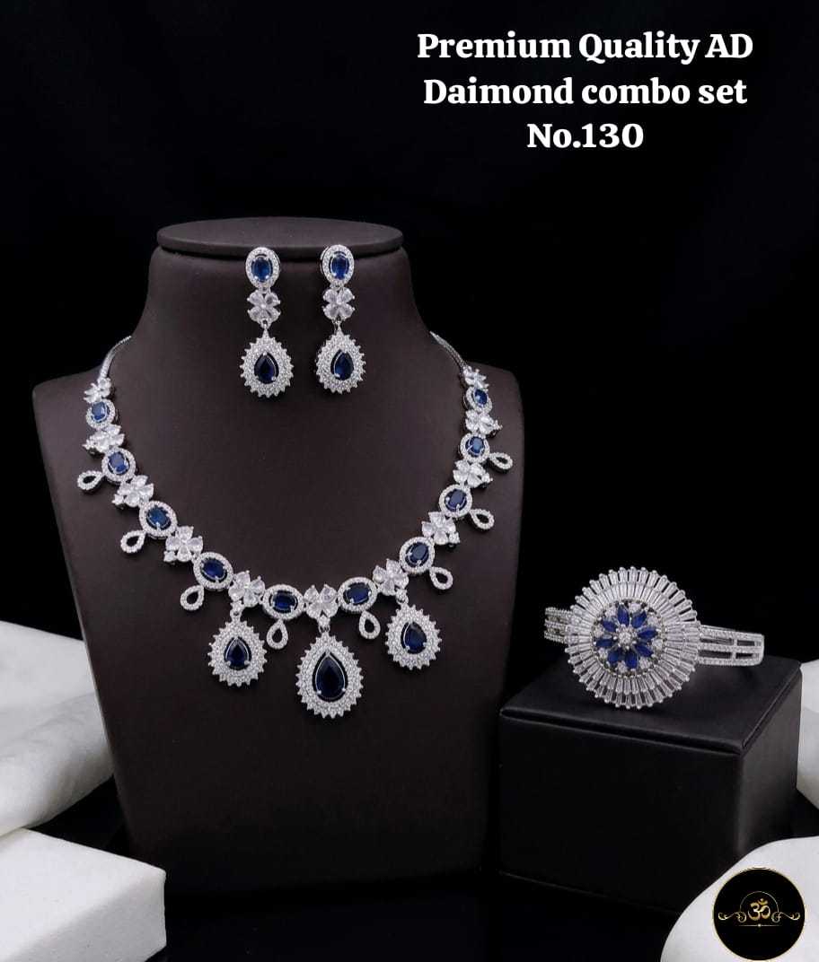 Ynf Brass KESH127 029 Womens Jewellery Wholesale AD Diamond Bracelet AD Diamond Necklace Manufacturer - Jewellery Export