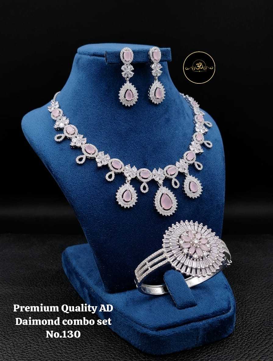 Ynf Brass KESH127 029 Womens Jewellery Wholesale AD Diamond Bracelet AD Diamond Necklace Manufacturer - Jewellery Export