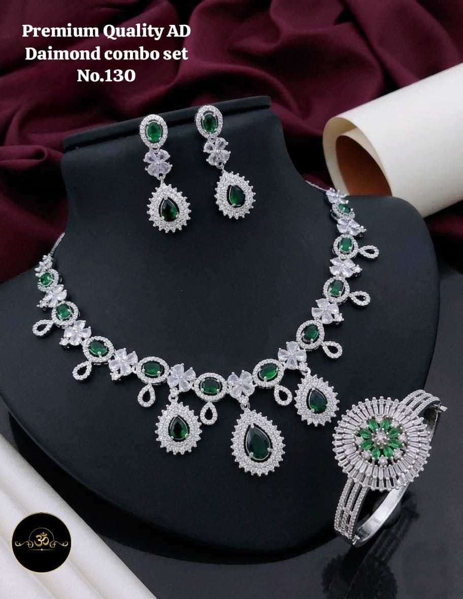 Ynf Brass KESH127 029 Womens Jewellery Wholesale AD Diamond Bracelet AD Diamond Necklace Manufacturer - Jewellery Export